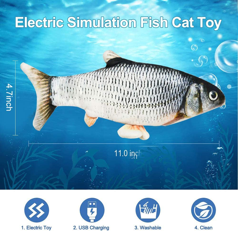 Floppy Fish Cat Toy, Cat Toys for Indoor Cats with Catnip, Interactive Cat Toy for Cat Exercise, Realistic Cat Fish Toy, Motion Kitten Toys